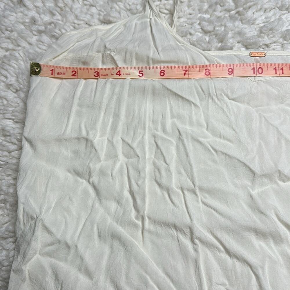 Free People Cream Slip Dress V Neck Sheer Basic Cream Adjustable Straps GG3 - Picture 4 of 7